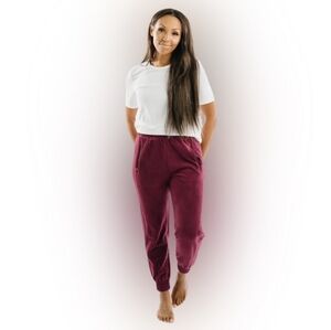 ZYIA Maroon Fleece Joggers